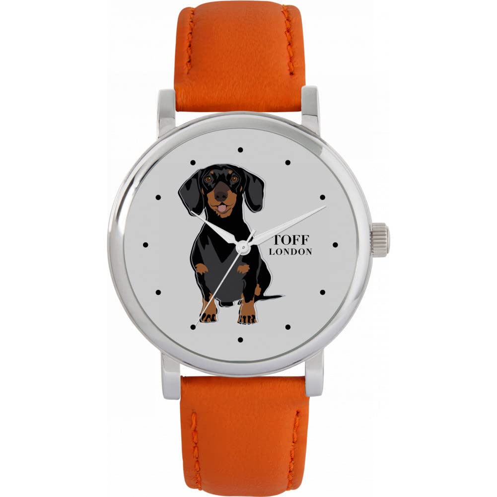 Toff London Ladies Black Dachshund Dog Watch