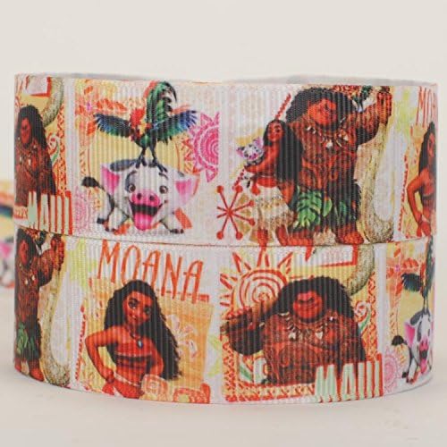 10yards 1"25mm cartoon Moana girl ribbon printed Grosgrain Ribbon