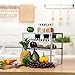 NEX Kitchen Cabinet And Counter Shelf Organizer, Expandable & Stackable, Silver