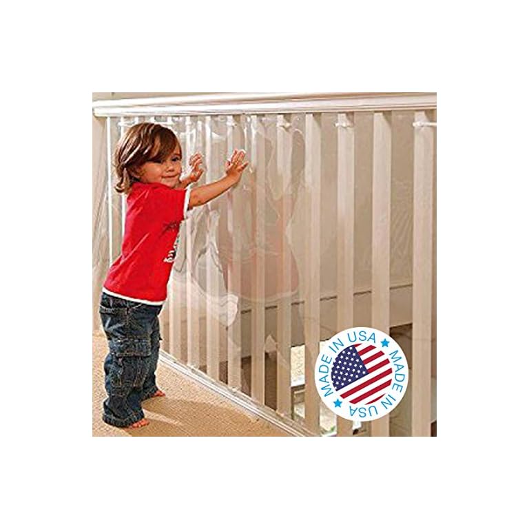 Kidkusion Indoor/Outdoor Banister Guard Made in USA Clear 15' L x
