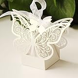HLJgift Laser Cut Butterfly Wedding Birthday Party Favour Gifts Candy Boxes(100PCS)