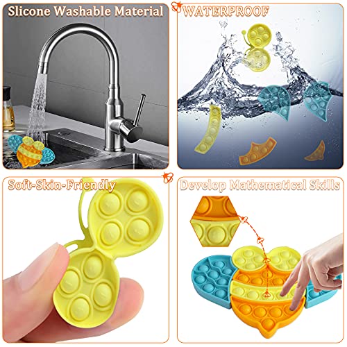 Motiloo 6Pcs Fidget Toys,Bee Puzzle Bubble Sensory Toys Squeeze Silicone Sensory Toy