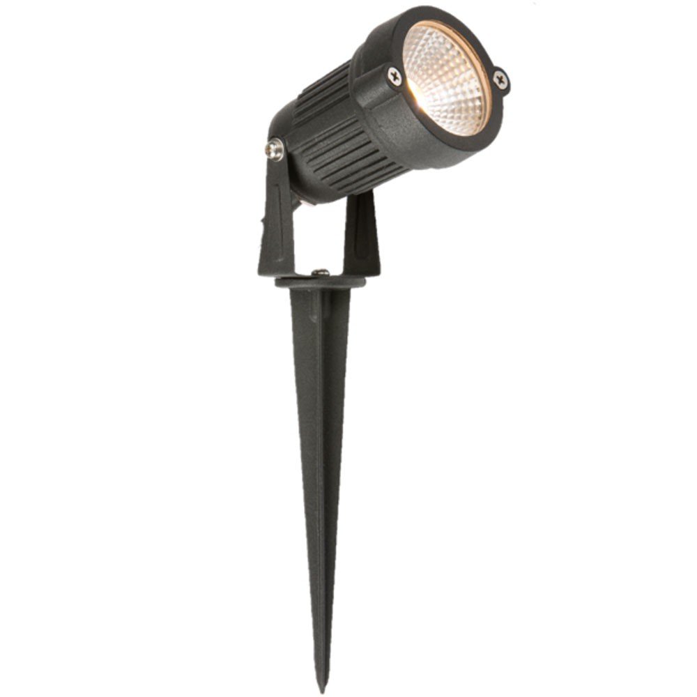Knightsbridge IP54 LED Wall/Spike Spotlight, Aluminium, 4 W, Black