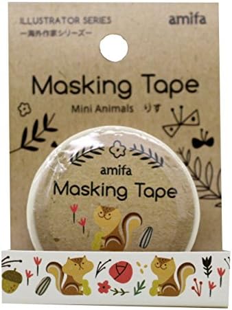 New Amifa Mini Squirrel Illustrator Edition Washi Masking Deco Tape Standard.