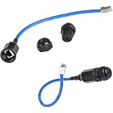 ANMBEST 2PCS M20 RJ45 Waterproof CAT6 Connector with 25CM Network Cable | Cat5/5e/6 8P8C Connector, IP67, Ethernet LAN Cable Connector, Double Head, Outdoor LAN Coupler, Male to Female Adapter