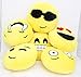 Emoji Pillows, Plush Cushion with Various Emoticon Expressions Faces Moods. Random Assorted Styles and Designs. Styles and Designs Will Vary at Random When Shipped by Amazon or by Perfect Life Ideas