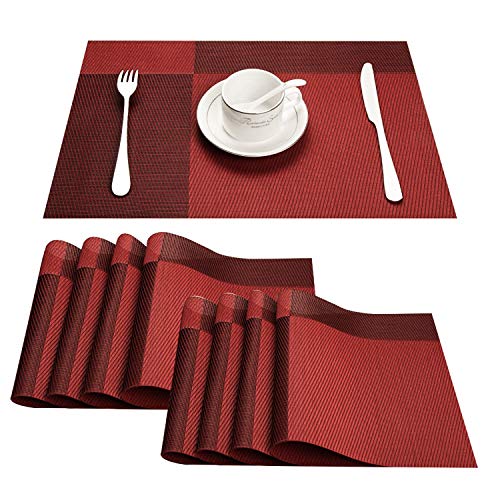 Top Finel Placemats for Dining Table,Plastic Christmas Table Mats Set