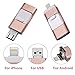 iOS USB Flash Drives for iPhone 128GB [3-in-1] Lightning OTG Jump Drive, AHNR External Micro USB Memory Storage Pen Drive, Encrypted Flash Memory Stick for iPhone, iPad, Android and PC (Pink)