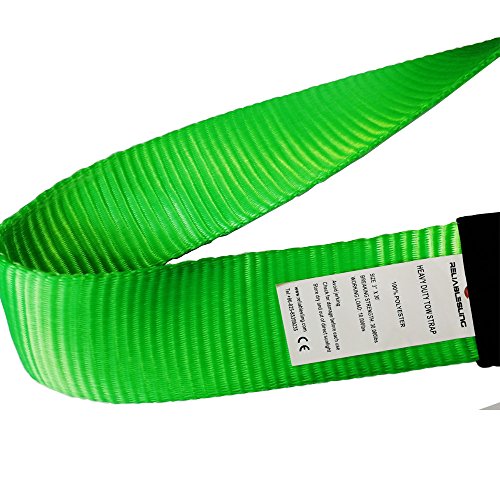 RELIABLESLING Heavy Duty Recovery Tow Straps 3" X 30', 30000 Lb Capacity,Recover Vehicle Stuck in Mud/Snow Winch Snatch Strap-Protective Loops, Road Towing Rope ...