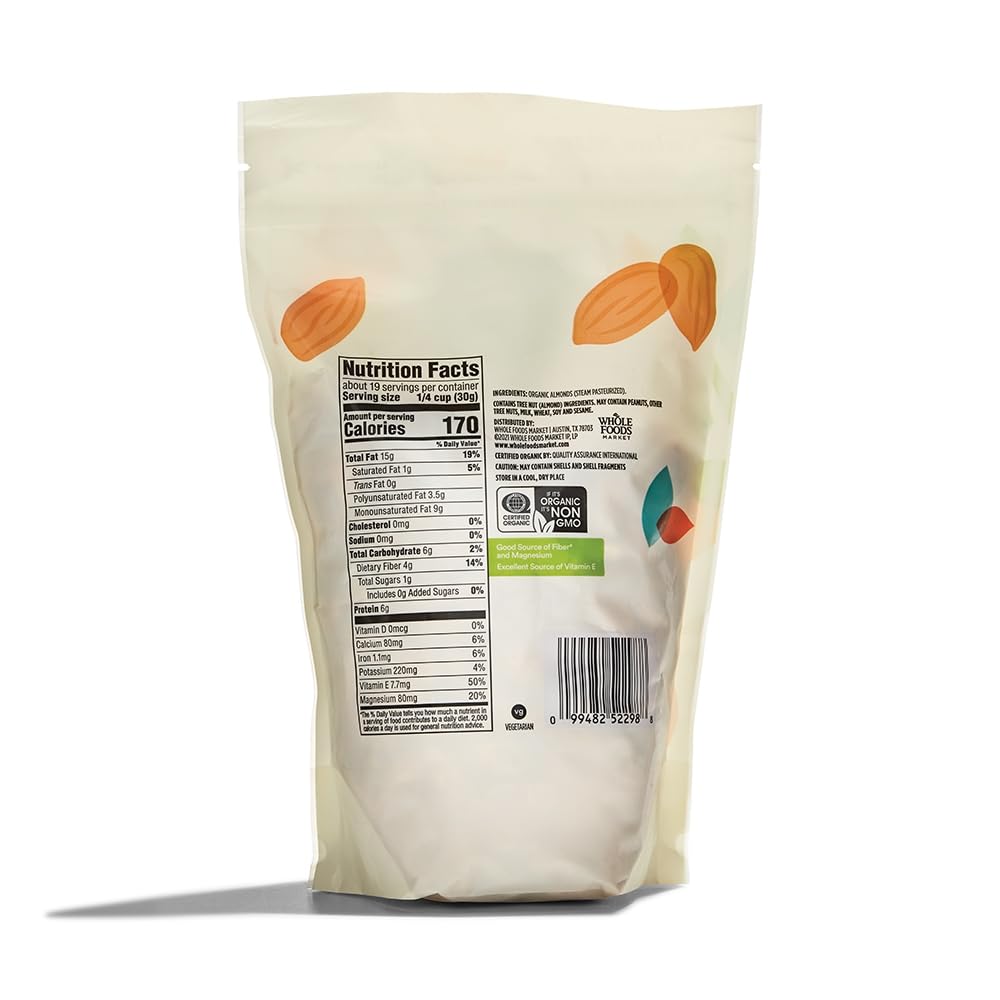 Mua 365 by Whole Foods Market, Almonds Unroasted Unsalted Value Size Organic, 20 Ounce trên Amazon Mỹ chính hãng 2026 | Fado
