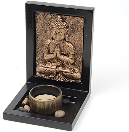 Buddha Meditating Peace Harmony Statue Zen Garden Tealight Kit Candle Holder (Outside the seal)