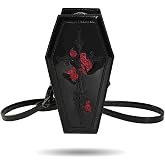 LOTUSTAR Goth Purse Coffin Halloween Purses Clutch Shoulder Bag Small Crossbody Bag Spooky Horror Cute Wallet