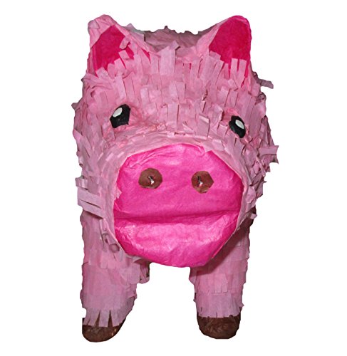 21" Pink Pig Pinata Centerpiece and Game - Thumbnail 3
