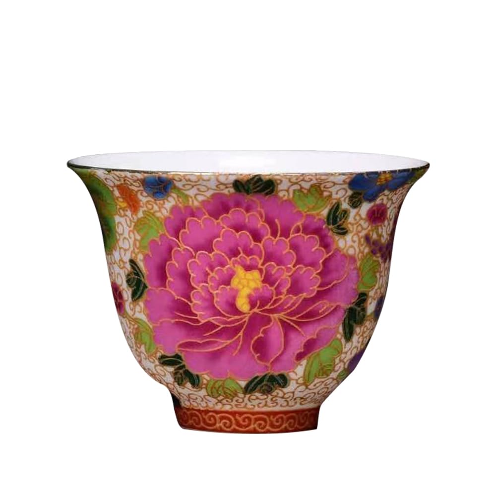 PRETYZOOM Cloisonn Enamel Tea Cup Compact Single Cup Practical Teaware for Jasmine Green Oolong Tea Home Office Use