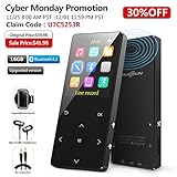 MP3 Player with Bluetooth,MP3 Direct Recording 16gb 2018 Article FM Radio Alarm Clock Headphones 1.8 in Expandable Up to 128GB TF Card Pedometer, with an Armband, Recommended Black