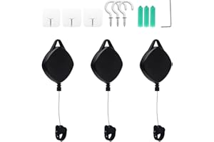 CALIDAKA VR Cable Management 3Packs Retractable Ceiling Pulley System Compatible with Oculu-s Rift S/Ps Vr/Viv E for Oculu-s Ques-t 2 VR Accessories with 360° Rotations Noise-Free