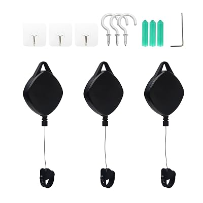 VR Cable Management Compatible with Quest 3S/3/2/1/Pico/PSVR/PSVR2, 3packs Drill Free Retractable Ceiling Susp-ension System, for VR Wire Accessories with Ceiling Screw Hook and Adhesive Hooks