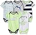 PUMA Baby Boys' Five Pack Bodysuit Set, Active Green, 6-9 Months