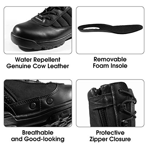 Thowi Men's Military Tactical Boots Army Jungle Boots with Zipper