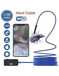 THZY Endoscopio inalámbrico THZY 1200P HD WiFi Bore Cámara de inspección de alcance 2.0 Megapíxeles Cámara de serpiente para Android iOS Smartphone, iPhone, Tablet iPad Azul