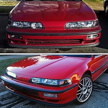 Amazon Com Spec D Tuning Black Housing Clear Lens 1pc Headlights Corner Lights For 1990 1993 Acura Integra Head Light Signal Parking Lamps Left Right Pair Automotive