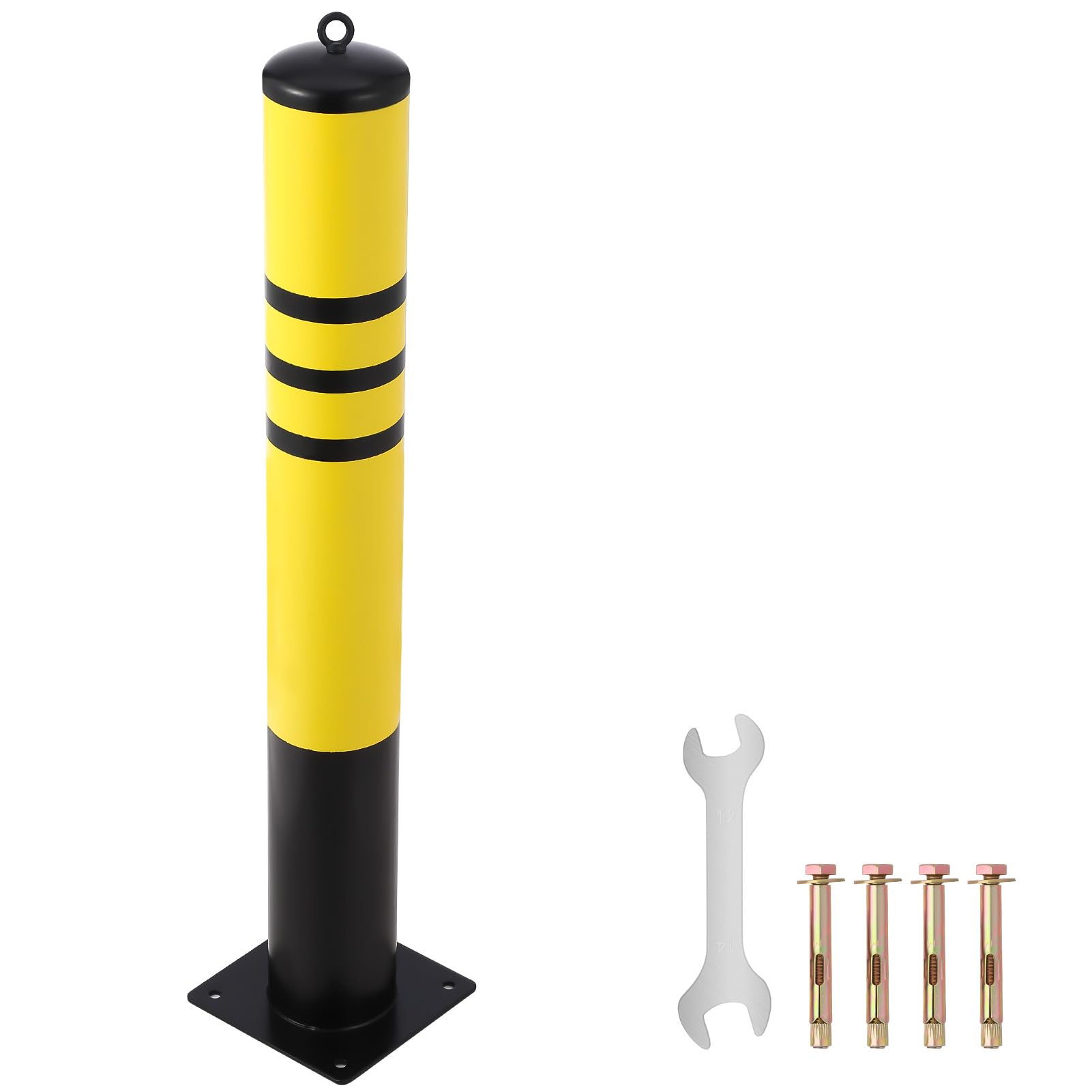 Yellow Safety Bollard Post - 36" Steel, Parking Barrier With Mounting Bolts 9 thumbnail image