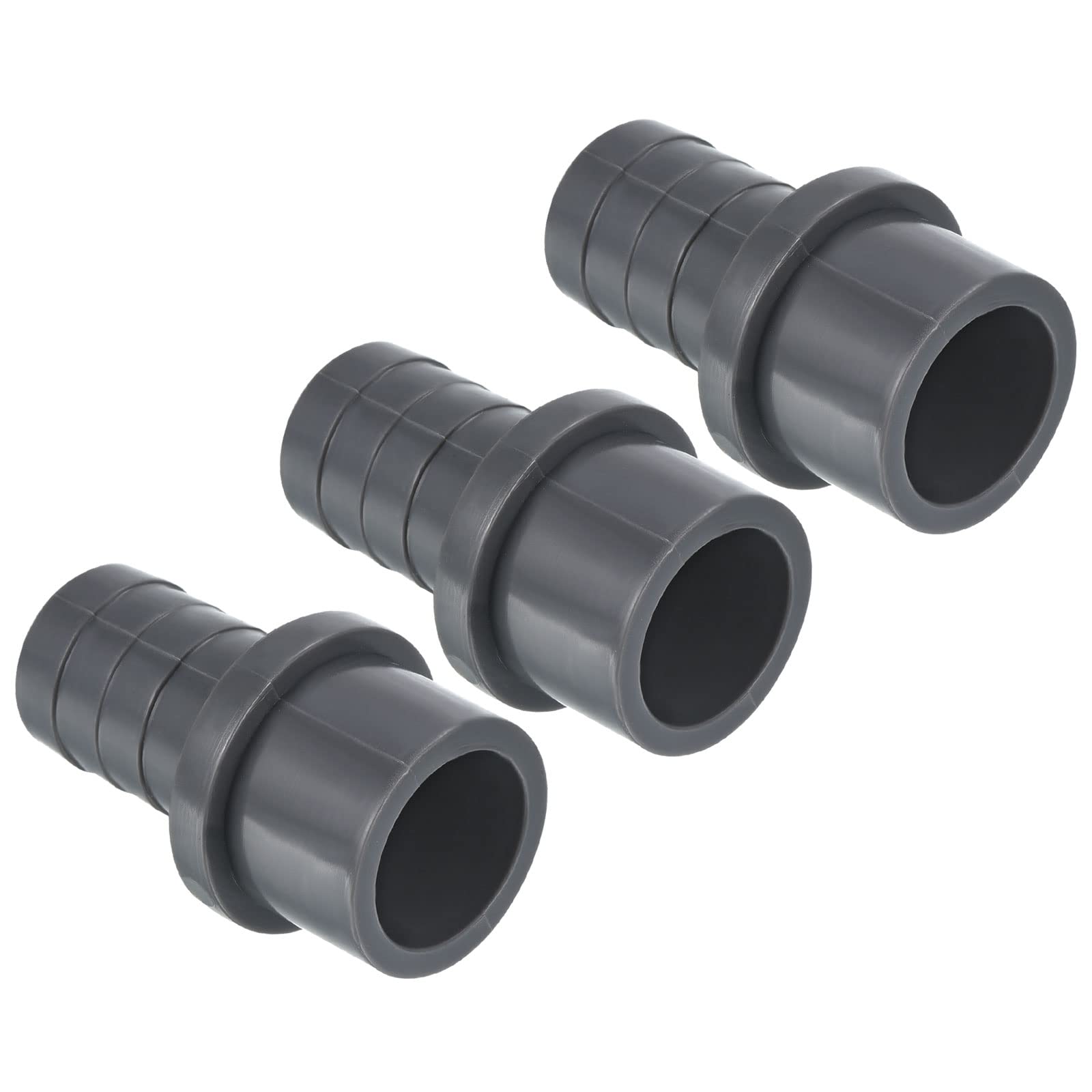 PATIKIL UPVC Reducer Pipe Fitting 32mm OD 25mm Barbed, 3 Pack Straight Coupling Adapter Connector, Grey