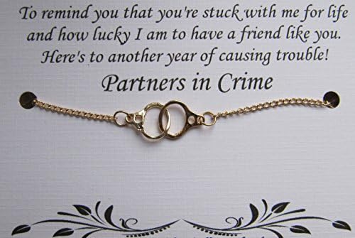 Handcuff Partners in Crime Bracelet - Friendship Bracelet - Long Distance Best Friend - Best friend bracelet