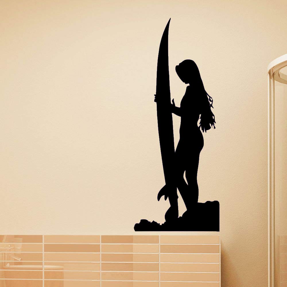 Surfing Sports tatuajes de pared Cool Surfer Girl Silhouette con ...