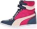 PUMA Women's Sky Wedge LC Fashion Sneaker, Dark Denim-7 B - Medium