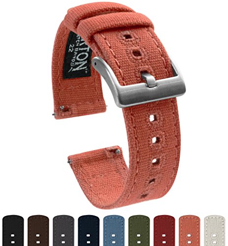 BARTON Canvas Quick Release Watch Band Straps - Choose Color & Width - 18mm, 20mm, 22mm - Autumn 22mm