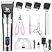 OETNAISAN PetExpert Dog Clippers Cordless Dog Grooming Clippers Kit Rechargeable Quiet Pet Hair Clippers Trimmer with 10 Dog Grooming Tools for Dogs, Cats and Other Pets