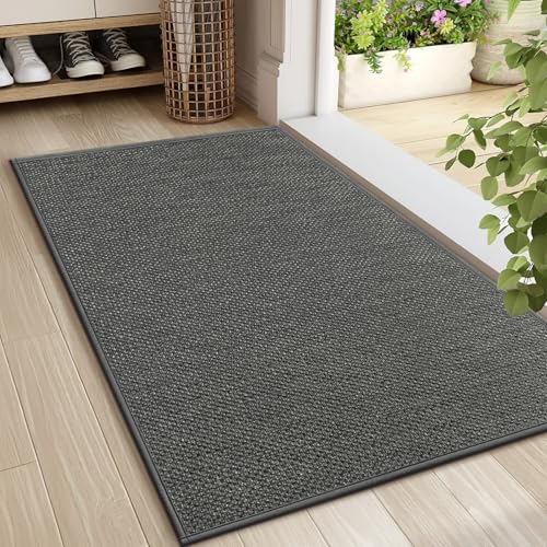 LEKEEPGO Fussmatte Innen 60 x 90 cm, rutschfest Fußmatte, waschbar Schmutzfangmatte, Dünn Türmatte Saugstarke Eingangsteppich, Sauberlaufmatte, Eingan