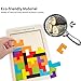 Buself Wooden Tetris Puzzle Brain Teasers Game and Intelligence Toy with 40pcs Vivid Color and Eco-Material for Kids and Adults, Birthday & Christmas Gift Choice