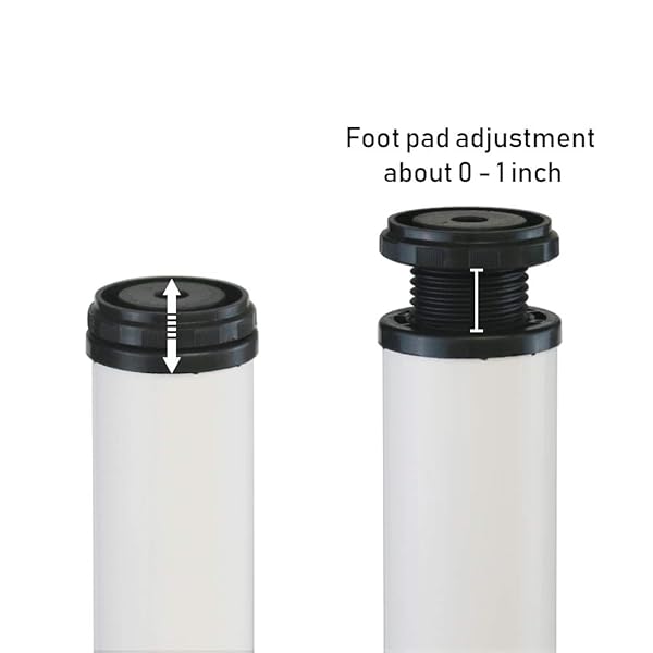 QLLY 27.5 INCH / 70CM ADJUSTABLE TALL METAL DESK LEGS, OFFICE TABLE FURNITURE LEG SET, SET OF 4 (70CM, WHITE)