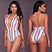 BiggerStore Sexy Women's Striped Push up Swimsuit One Piece Bathing Suit Swimwear Monokini