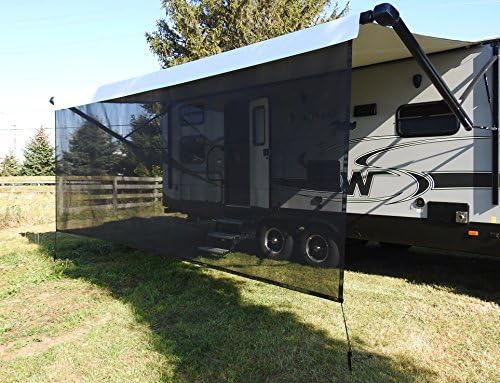 VroomTec recreational Home Awning Shade Panels, Excellent Recreational Vehicle Accessory, Cuts Out Blinding Sunlight Without Obscuring View, RV shade panel that Withstands the Elements (9X15, Black)