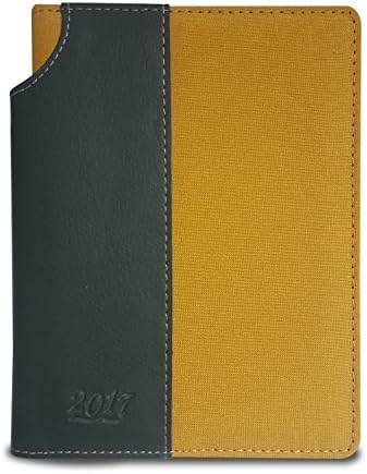 PoliAgendas Green and Mustard Leather Planner 2017 with Golden Borders