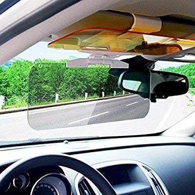 XPLUS Car Day and Night Anti-Glare Visor, 2 in 1 Automobile Sun Anti-UV Block Visor Non Glare Anti-Dazzle Sunshade Mirror Goggles Shield for Driving Goggles (Large Car Visor (2 Pack))