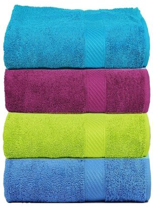 Trident 400 GSM 100 % Cotton 4 Pcs Hand Towels , 40 X 60 Cm.- Multicolor