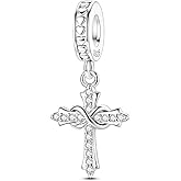 Cross Charms For Bracelets, Sterling Silver Butterfly Charms For Pandora Bracelets, Dangle Pendants & Bead Charm For DIY Jewelry