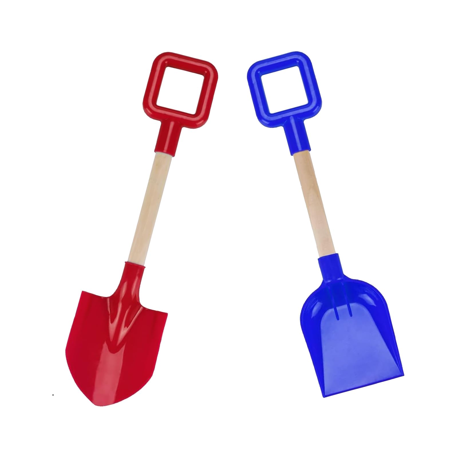 Satiskid 2 Pcs Beach Spades Sand Shovels for Kids 40cm Wooden Handled Beach Spades Kids Sand Snow Shovels Gardening Scoop Tool Sandbox Toys Beach Toys for Backyard Garden Sand Snow Summer Kids Adults
