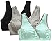 CAKYE Women's Maternity Nursing Bra for Sleep and Breastfeeding 3 Pcs/Pack (Medium/36B,36C,36D, Black/Gray/Light Green)