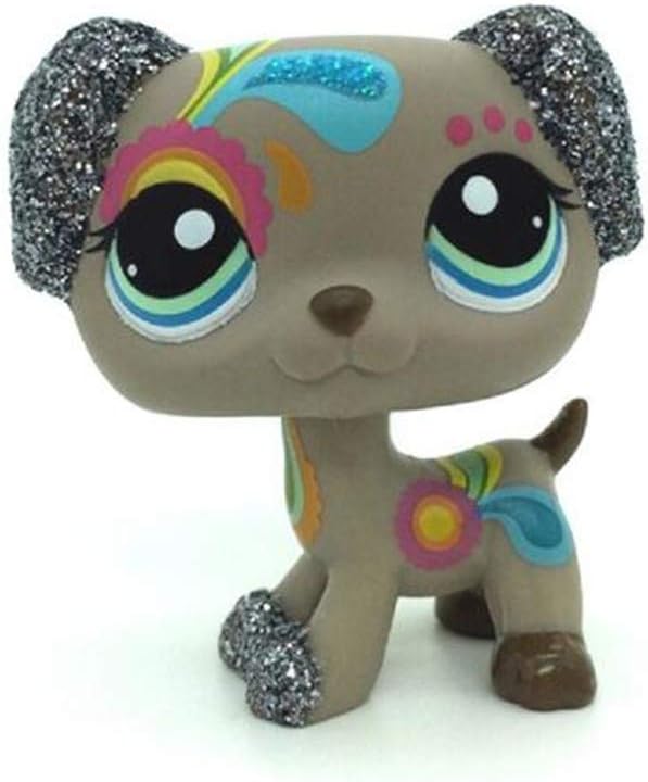 WOOMAX LPS Toy Littest Pet Shop Gray Sparkle Dalmatian Puppy Dog Blue Eye Collection Toys For Kids Birthday Chirstmas Gift