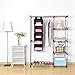 MaidMAX 5 Tiers Cloth Hanging Shelf for Closet Organizer with 2 Widen Velcros and 4 Mesh Side Pockets, Foldable for Clothes and Shoes Storage, Brown, 42 Inches High