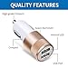 Car Charger, ShuoGe® 2.1A/24W 2-Port Smart USB Quick Charge Car Charger (Golden)