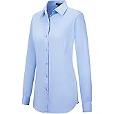 Tapata Women's Classic Button-Down Blouse Formal Work Dress Fitted Shirts Collared Long Sleeve Business Top