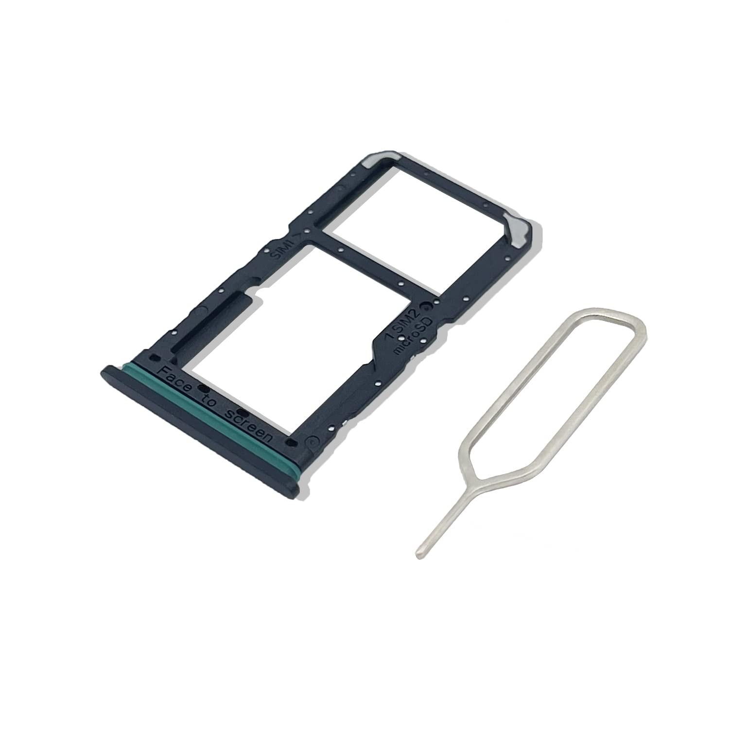 Eonpam Original DUAL SIM Card Slot Tray Holder Replacement for (Oppo Reno2) Incl SIM Pin (Black)