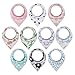 10-Pack Baby Girl Bandana Drool Bibs Gift Set for Drooling Teething by MiiYoung