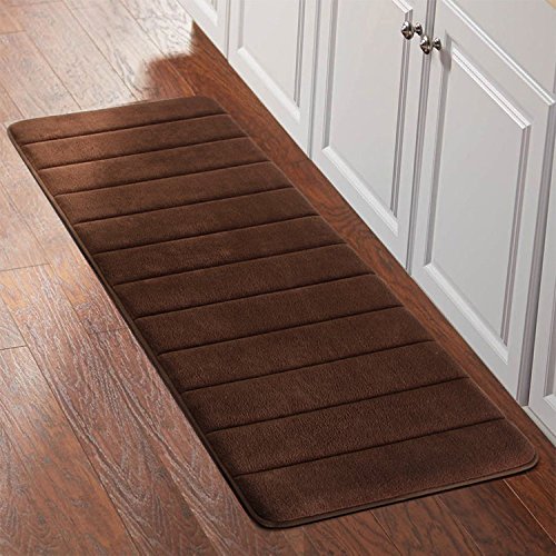 Drhob 47" x 24" Long Memory Foam Bath Mat Absorbent Carpet Runner Extra Soft Machine-Washable Bathroom Rug Kitchen Floor Bathmat with Non-Slip Backing (Brown) - Thumbnail 5